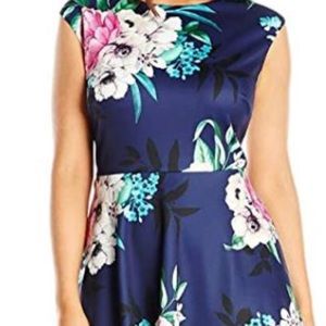 NWT Eliza J Plus Sized Floral Cap Sleeve Dress Size 16W